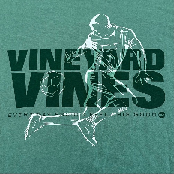 VINEYARD VINES Soccer Graphic Tee Shirt Green White Short Sleeve Cotton Men's M - Picture 4 of 12
